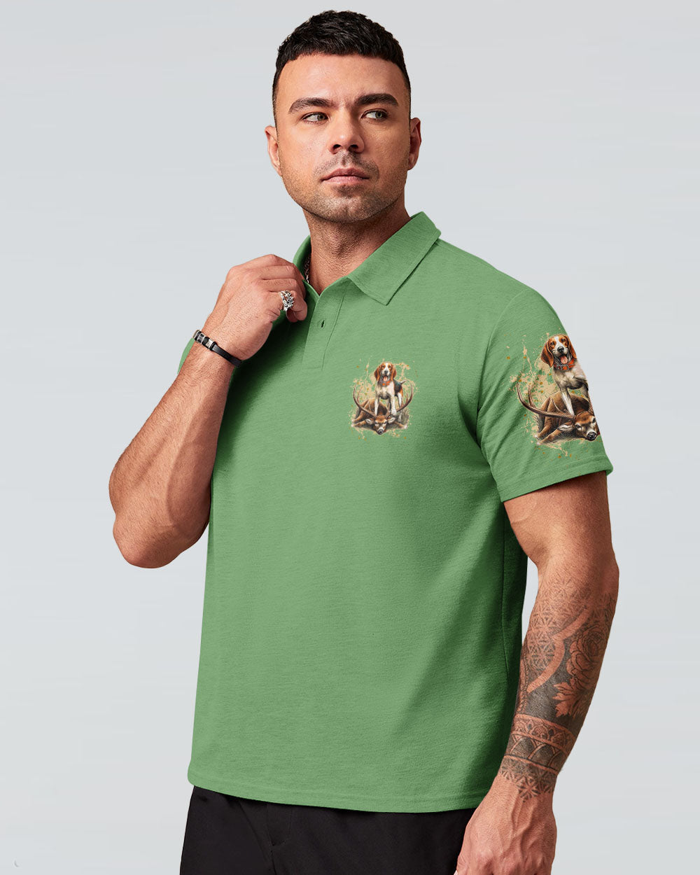 BLISSCORNERS I'D RATHER BE HUNTING DEER FOXHOUND DOG ALL OVER PRINT