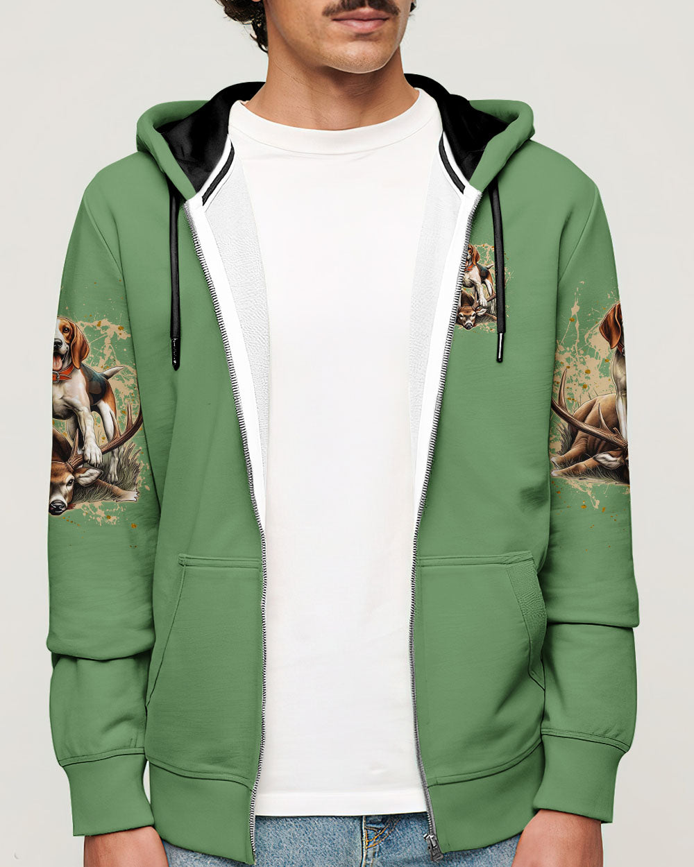 BLISSCORNERS I'D RATHER BE HUNTING DEER FOXHOUND DOG ALL OVER PRINT
