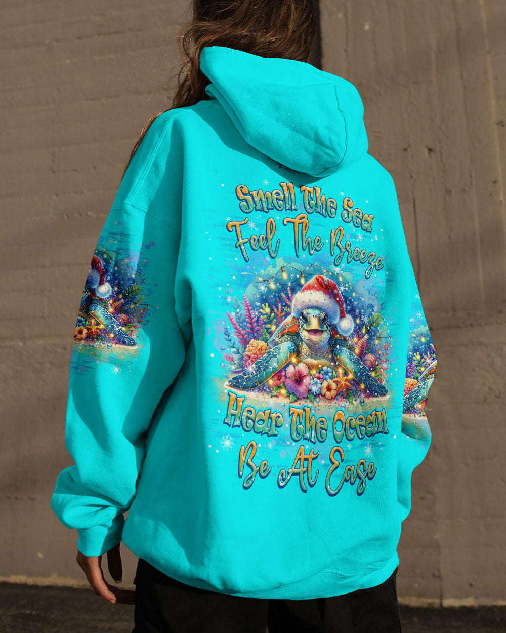BLISSCORNERS SMELL THE SEA FEEL THE BREEZE TURTLE CHRISTMAS ALL OVER PRINT