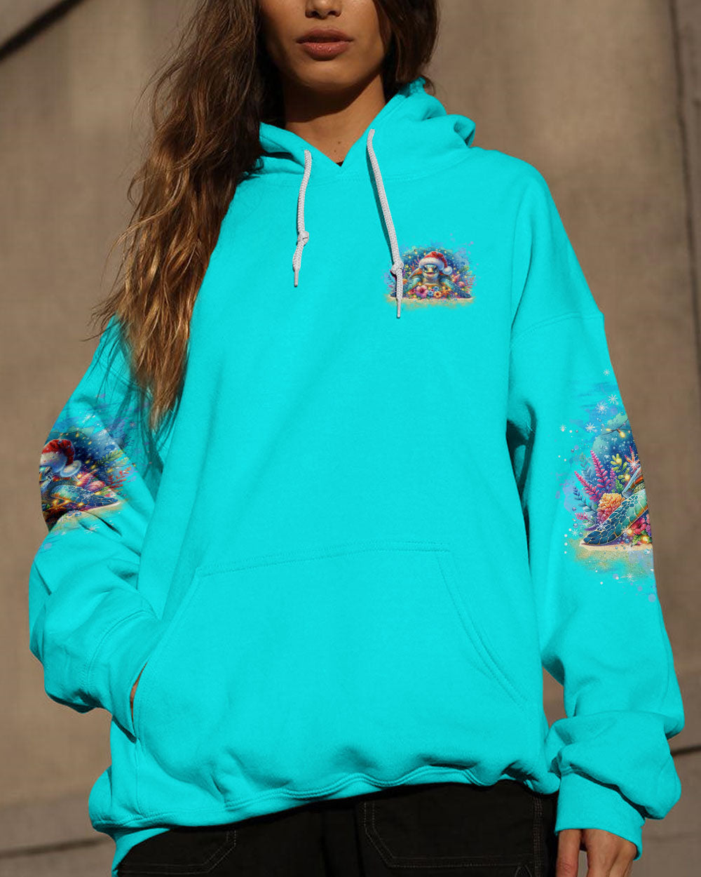 BLISSCORNERS SMELL THE SEA FEEL THE BREEZE TURTLE CHRISTMAS ALL OVER PRINT