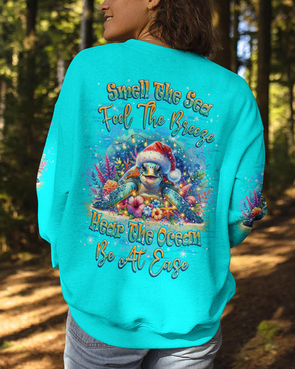 BLISSCORNERS SMELL THE SEA FEEL THE BREEZE TURTLE CHRISTMAS ALL OVER PRINT