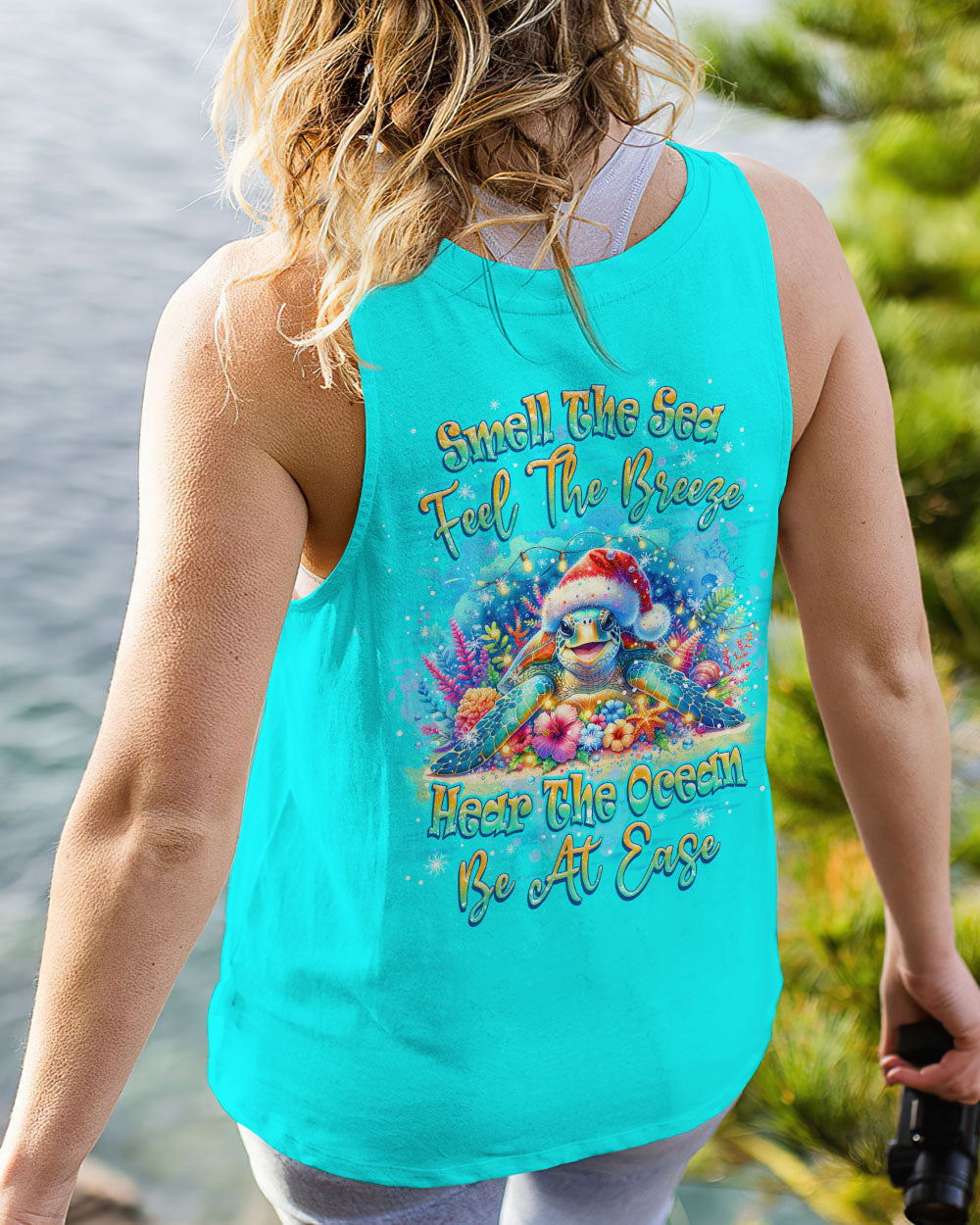 BLISSCORNERS SMELL THE SEA FEEL THE BREEZE TURTLE CHRISTMAS ALL OVER PRINT