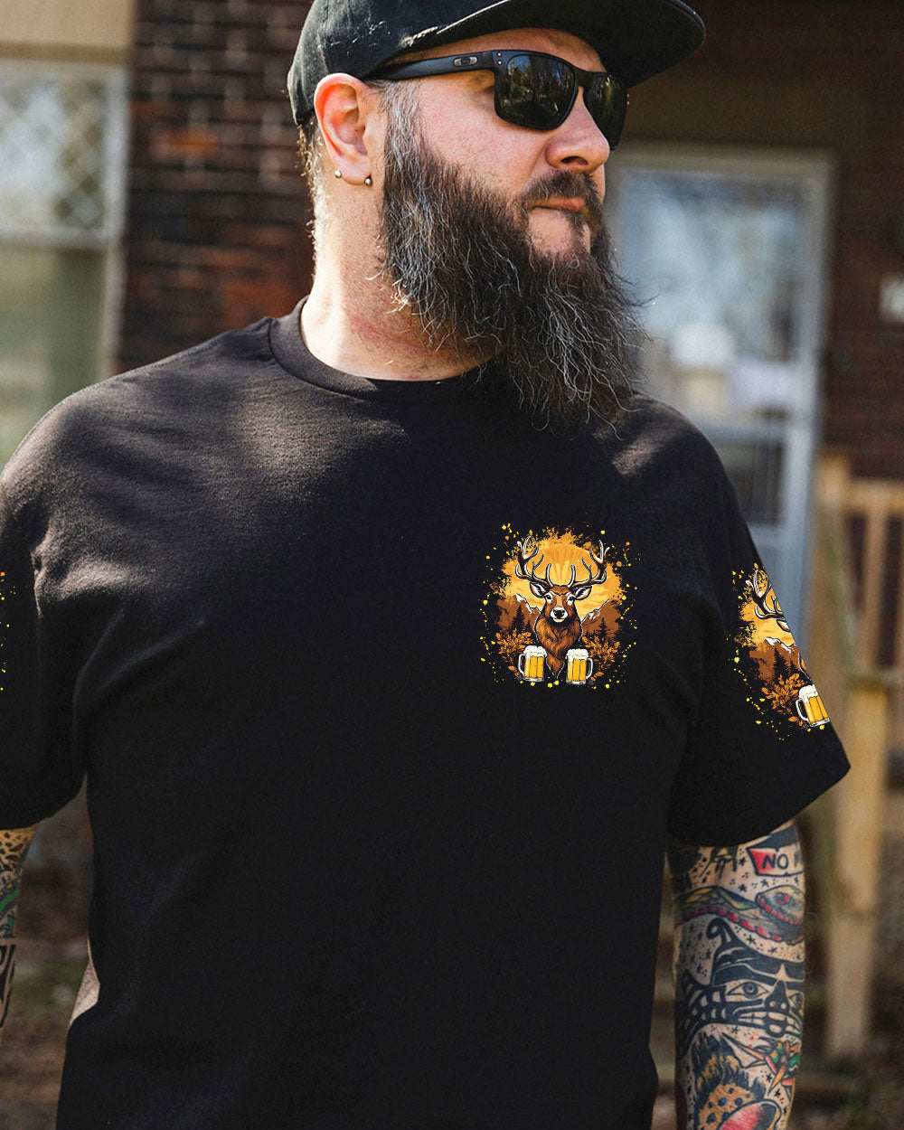 BLISSCORNERS SHOOTING DEERS AND DRINKING BEERS ALL OVER PRINT