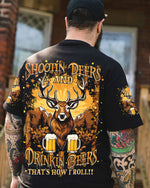 BLISSCORNERS SHOOTING DEERS AND DRINKING BEERS ALL OVER PRINT