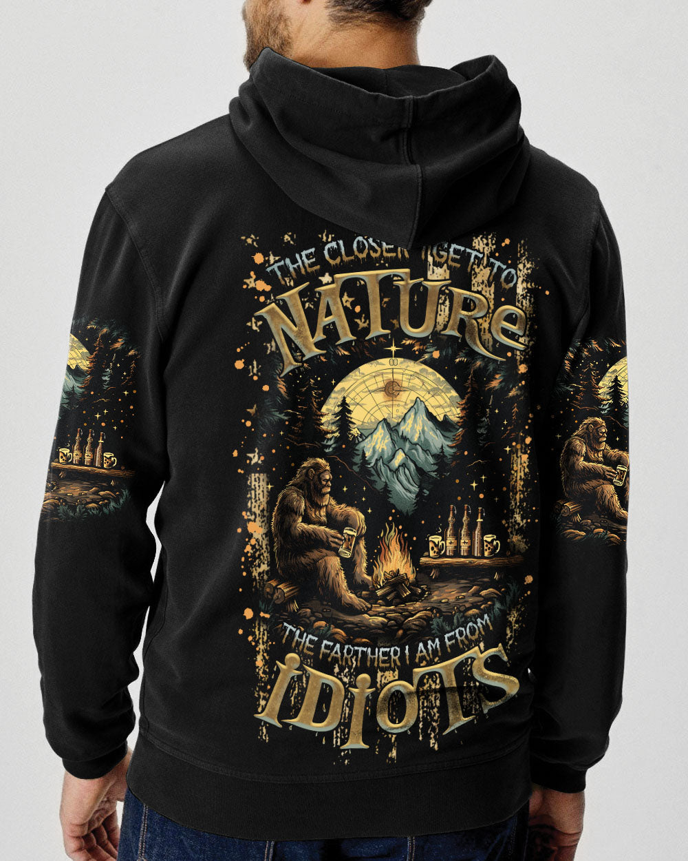 BLISSCORNERS THE CLOSER I GET TO NATURE BIGFOOT COMPASS ALL OVER PRINT