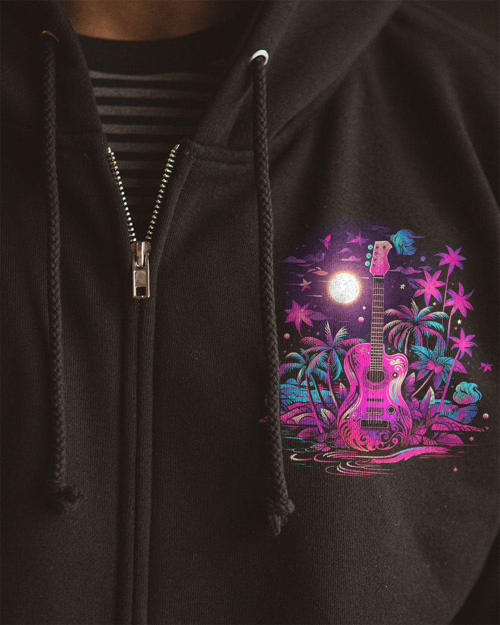 BLISSCORNERS FIND ME WHERE THE MUSIC MEETS THE OCEAN NEON ALL OVER PRINT
