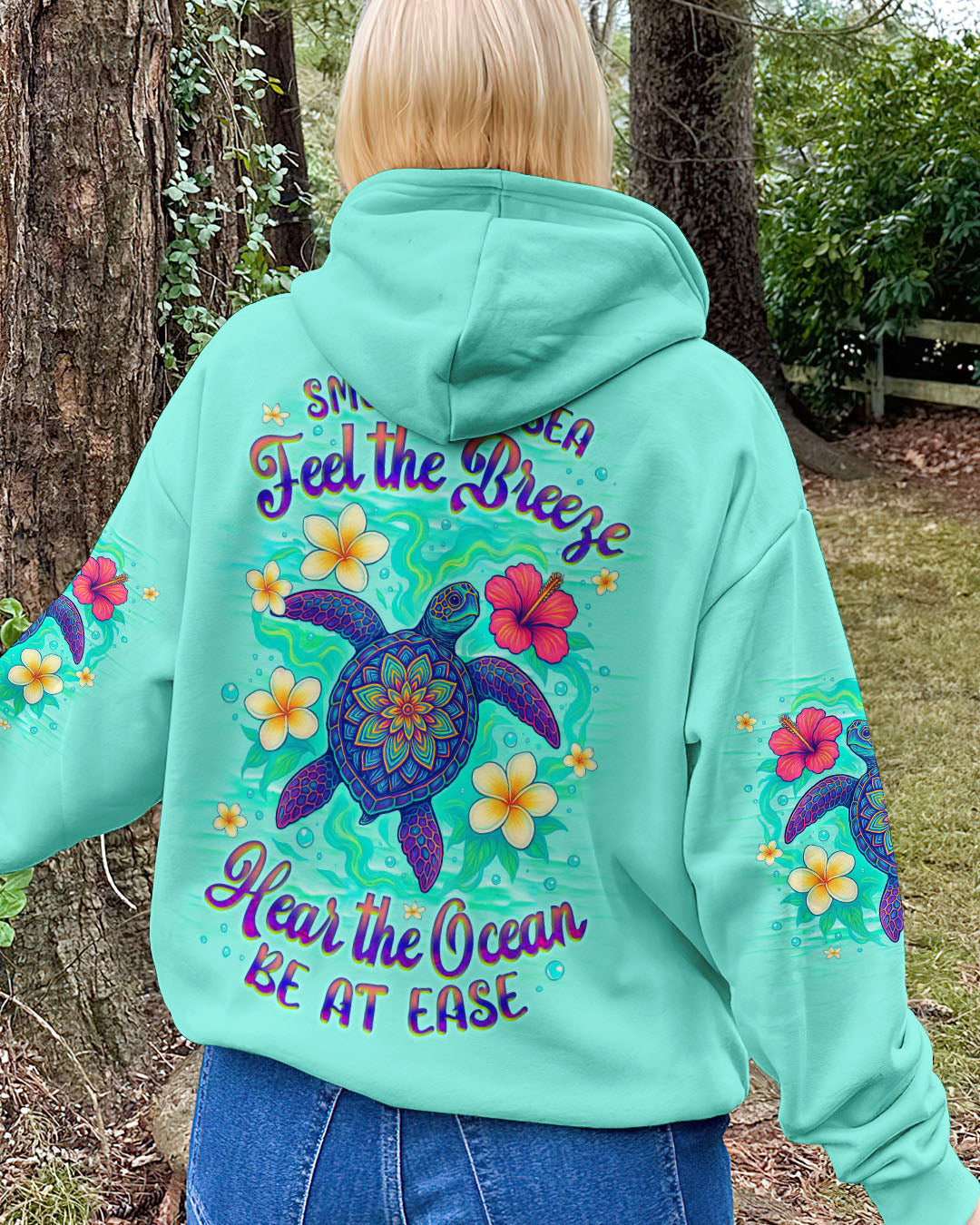 BLISSCORNERS SMELL THE SEA FEEL THE BREEZE TURTLE ALL OVER PRINT