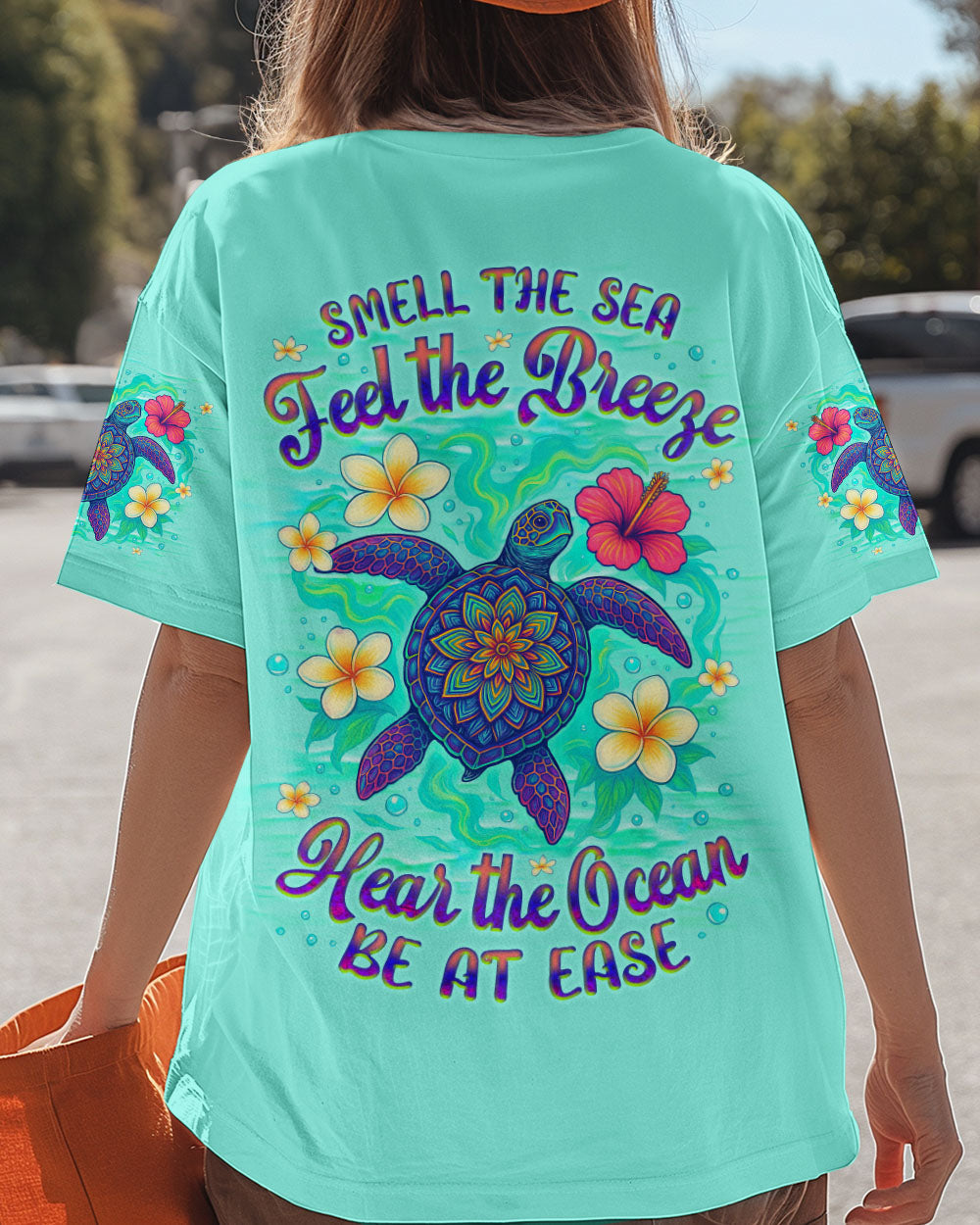BLISSCORNERS SMELL THE SEA FEEL THE BREEZE TURTLE ALL OVER PRINT
