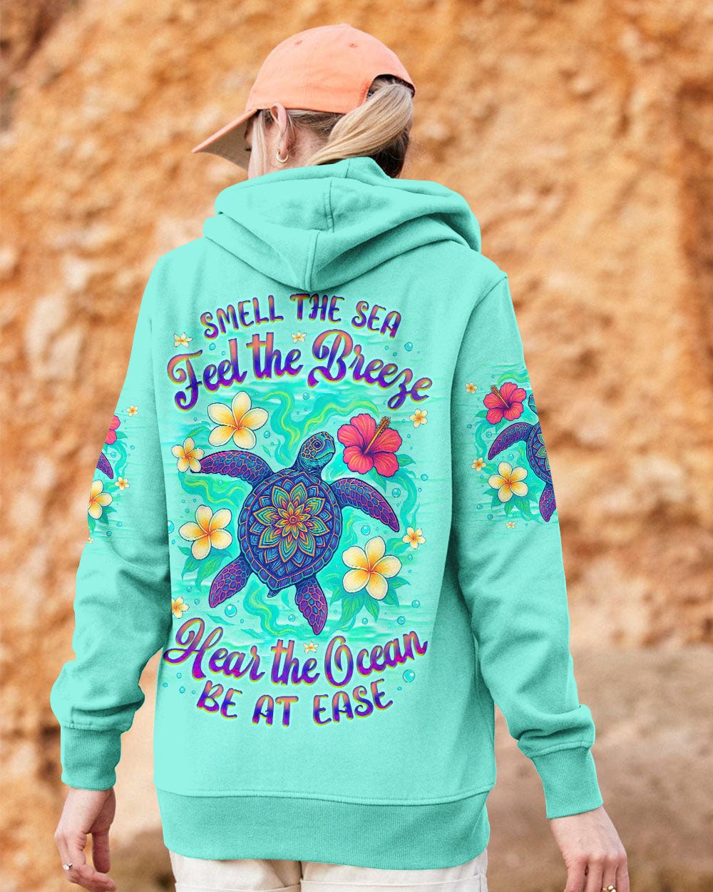BLISSCORNERS SMELL THE SEA FEEL THE BREEZE TURTLE ALL OVER PRINT