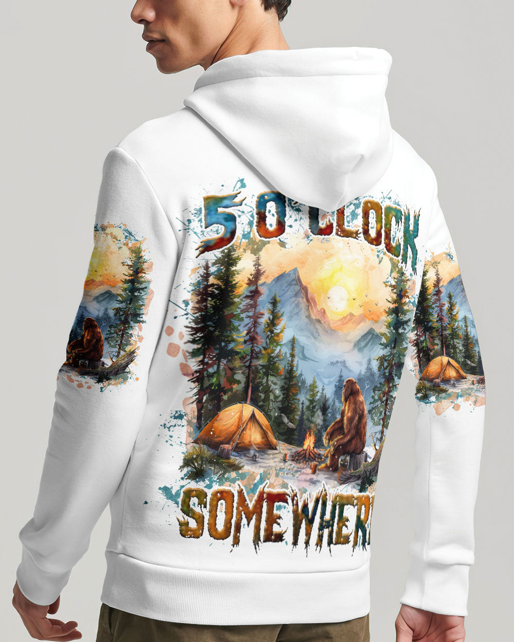 BLISSCORNERS IT'S 5 O'CLOCK SOMEWHERE BIGFOOT ALL OVER PRINT