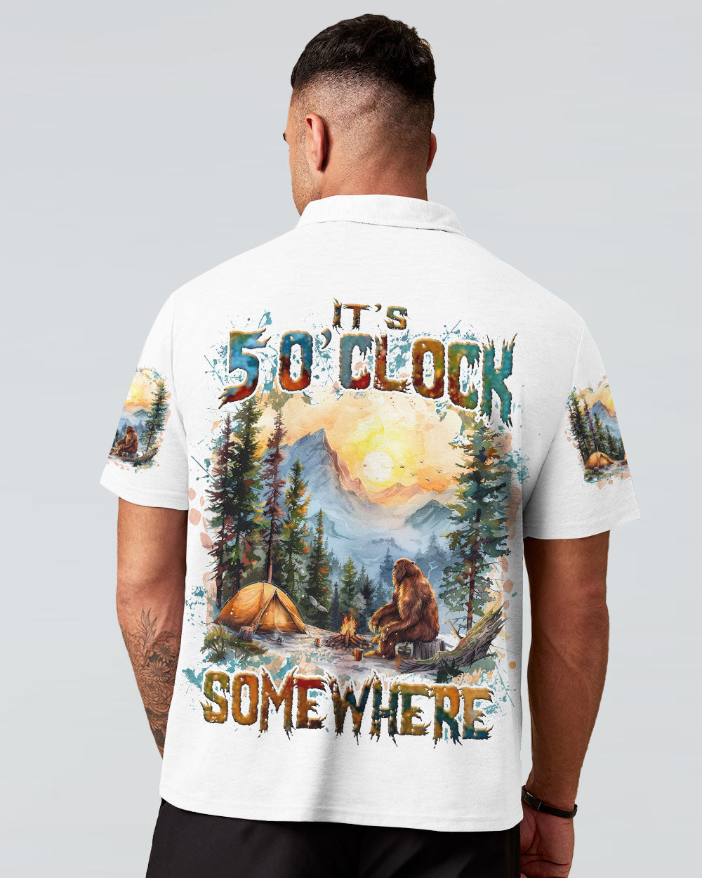 BLISSCORNERS IT'S 5 O'CLOCK SOMEWHERE BIGFOOT ALL OVER PRINT