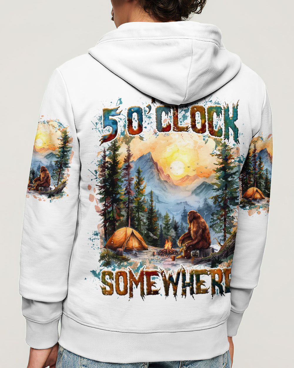 BLISSCORNERS IT'S 5 O'CLOCK SOMEWHERE BIGFOOT ALL OVER PRINT