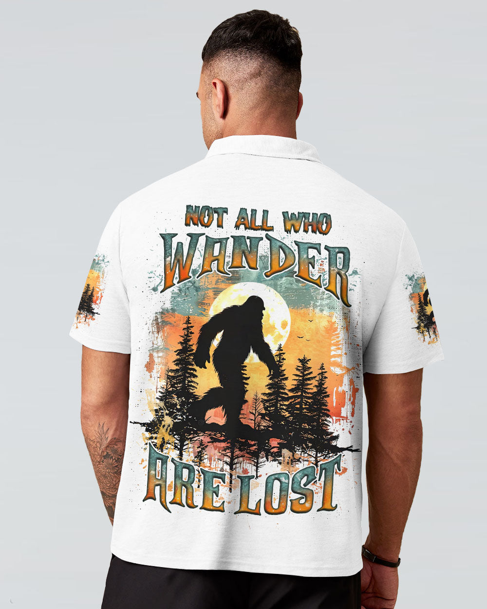 BLISSCORNERS NOT ALL WHO WANDER ARE LOST BIGFOOT  ALL OVER PRINT