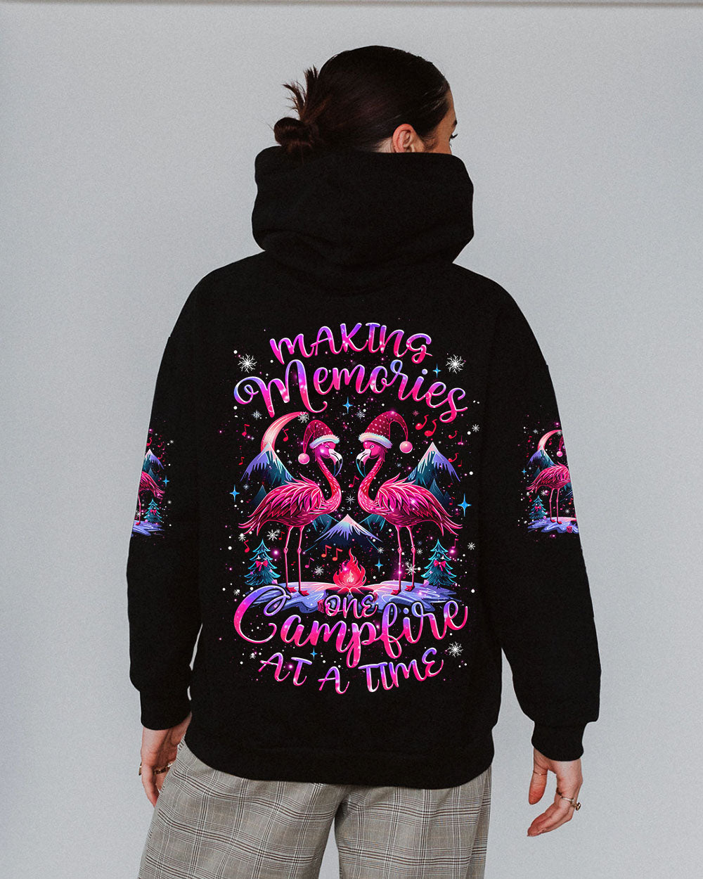 BLISSCORNERS MAKING MEMORIES ONE CAMPFIRE AT A TIME FLAMINGO CHRISTMAS  ALL OVER PRINT