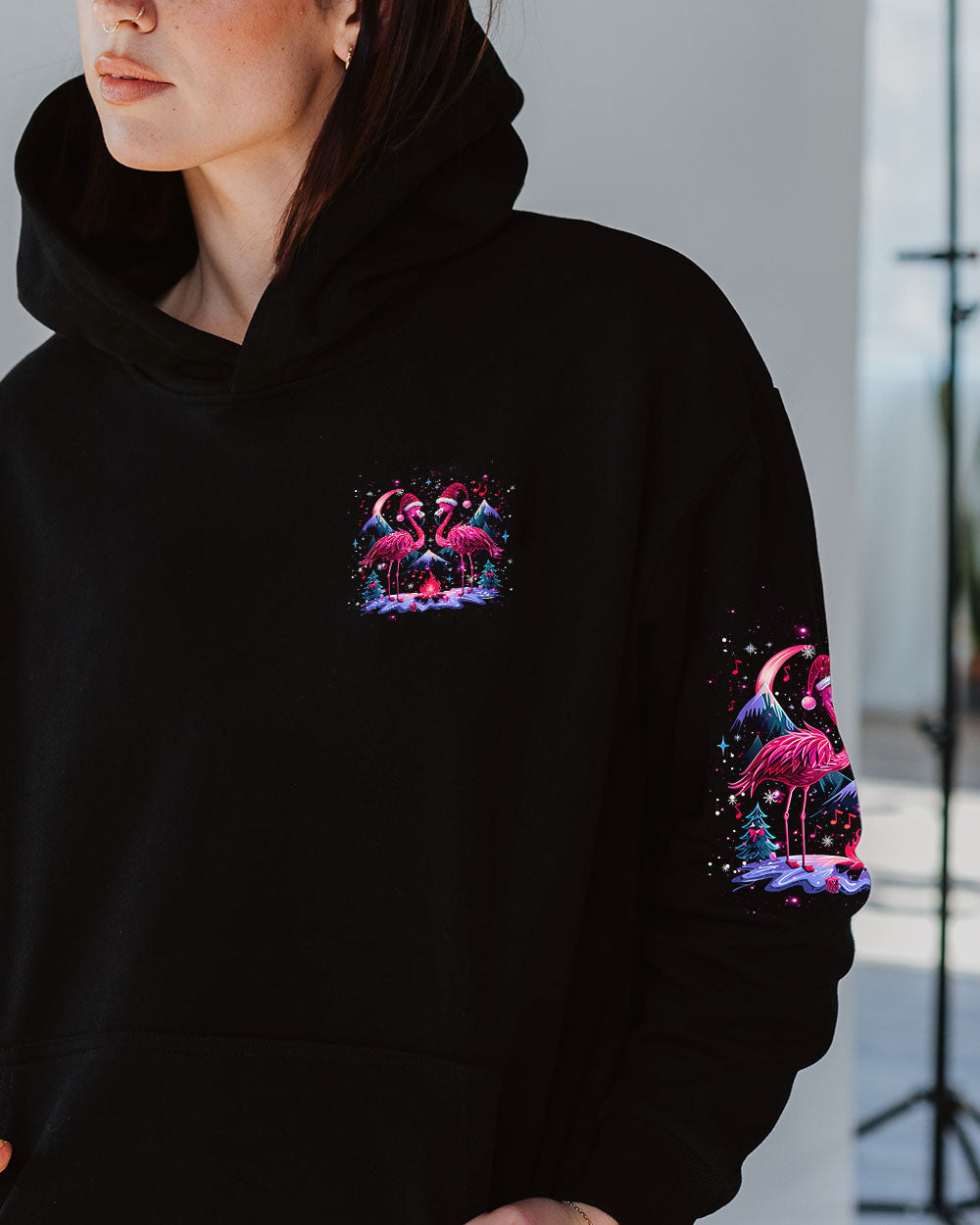 BLISSCORNERS MAKING MEMORIES ONE CAMPFIRE AT A TIME FLAMINGO CHRISTMAS  ALL OVER PRINT