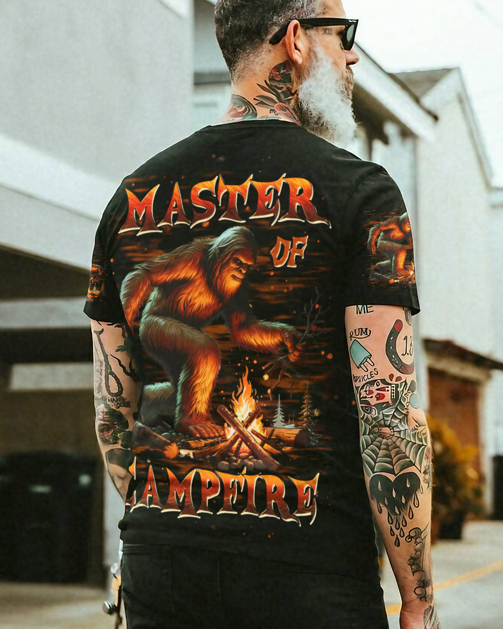 BLISSCORNERS MASTER OF CAMPFIRE BIGFOOT  ALL OVER PRINT