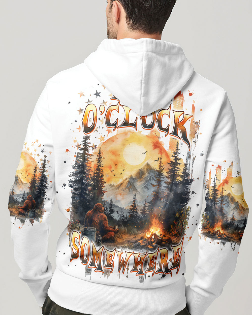 BLISSCORNERS IT'S 5 O'CLOCK SOMEWHERE BIGFOOT ALL OVER PRINT