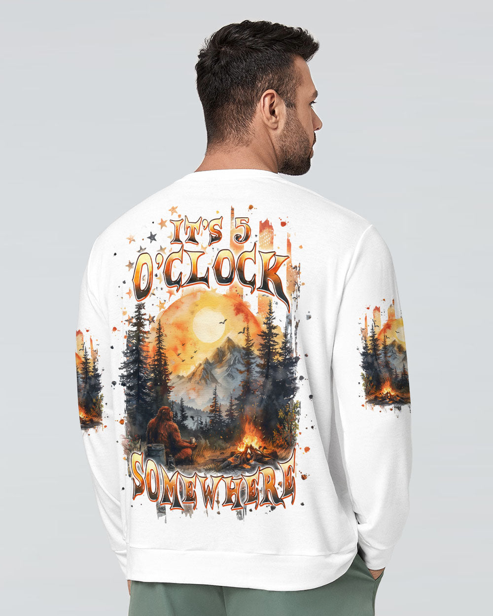 BLISSCORNERS IT'S 5 O'CLOCK SOMEWHERE BIGFOOT ALL OVER PRINT