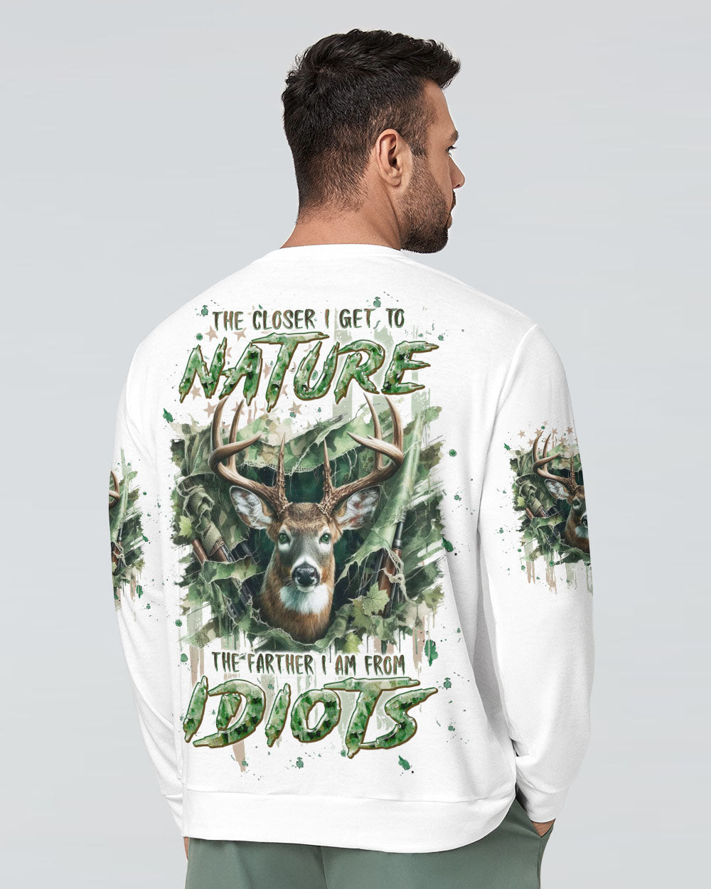 BLISSCORNERS THE CLOSER I GET TO NATURE DEER HUNTING ALL OVER PRINT