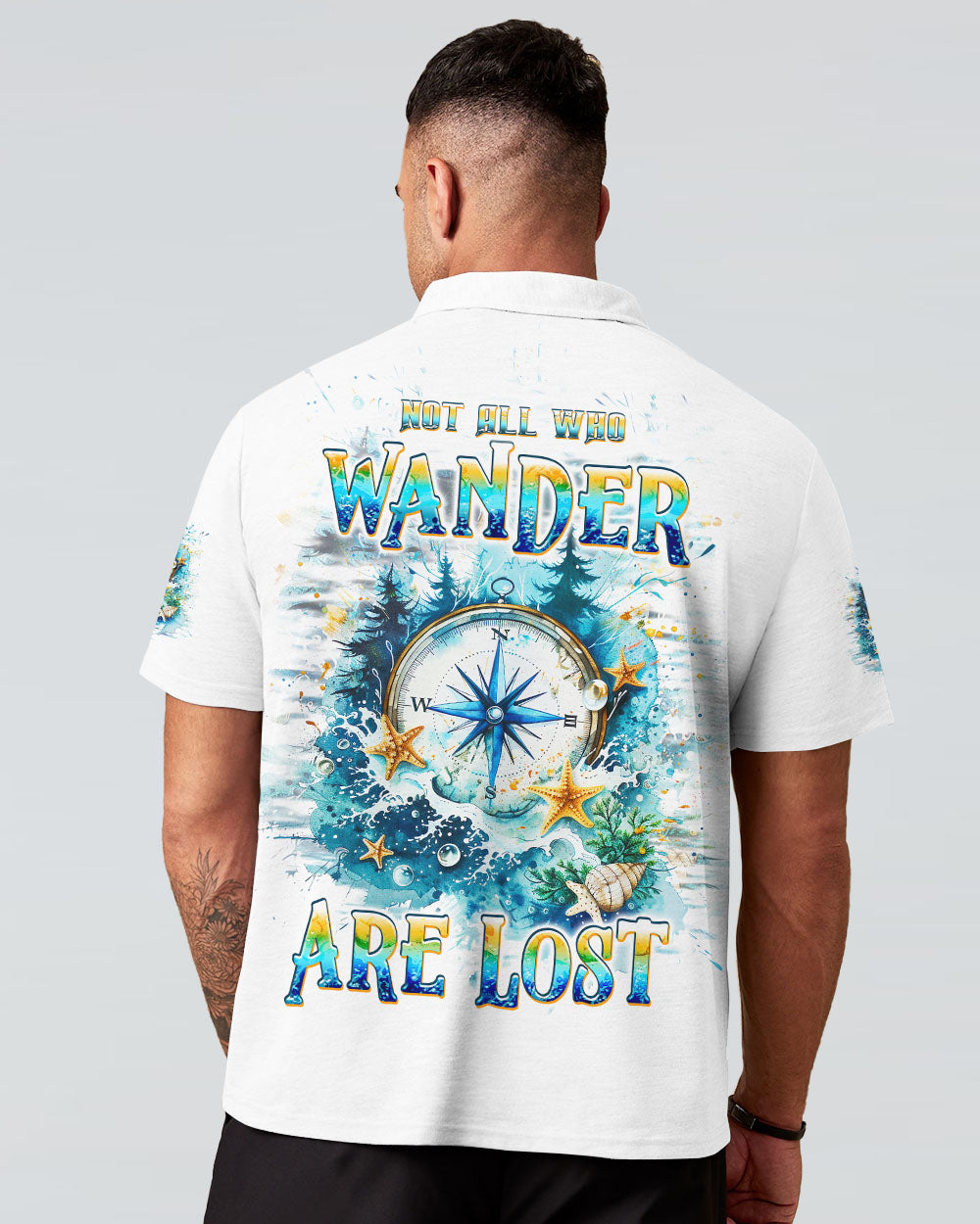 BLISSCORNERS NOT ALL WHO WANDER ARE LOST COMPASS ALL OVER PRINT