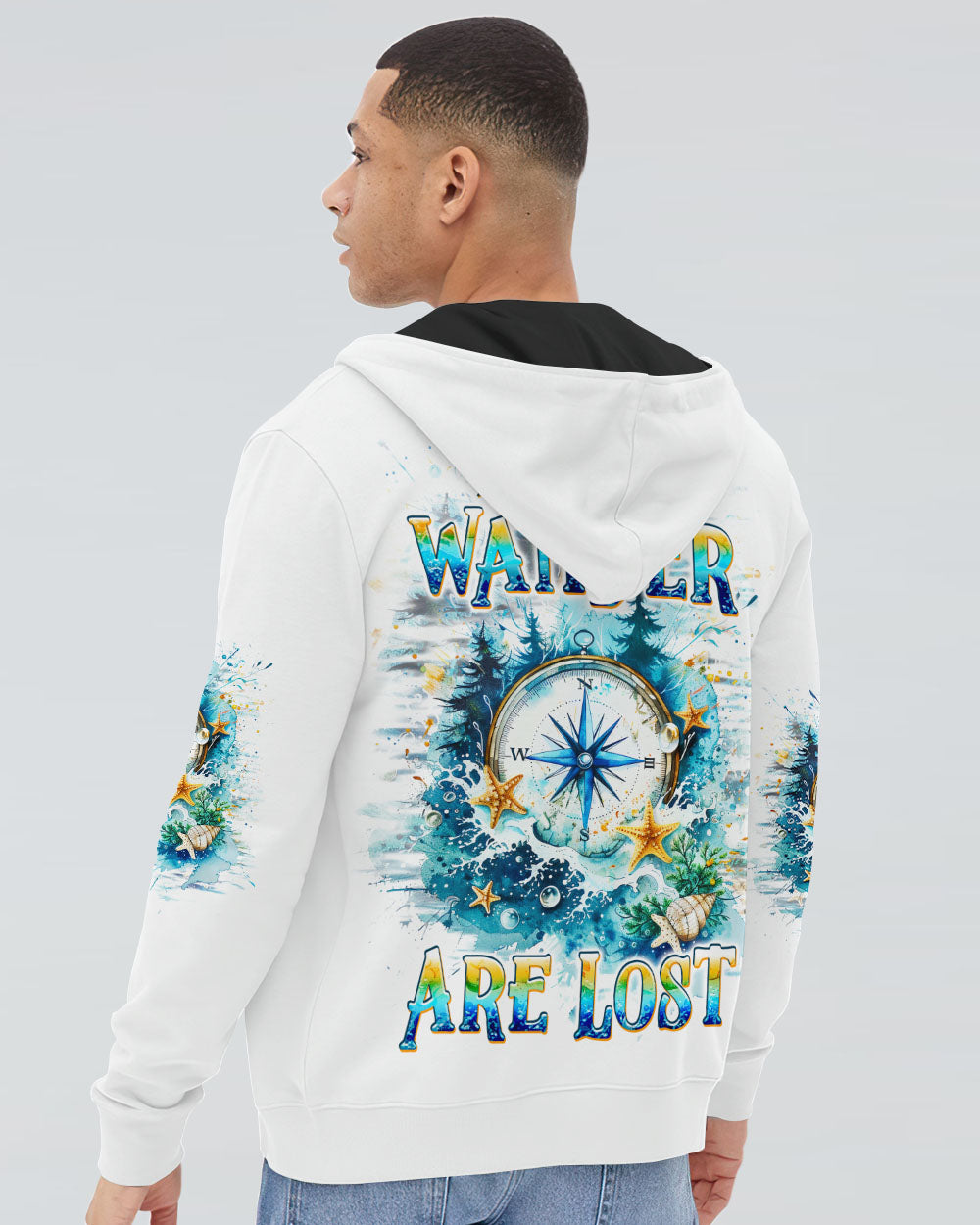 BLISSCORNERS NOT ALL WHO WANDER ARE LOST COMPASS ALL OVER PRINT