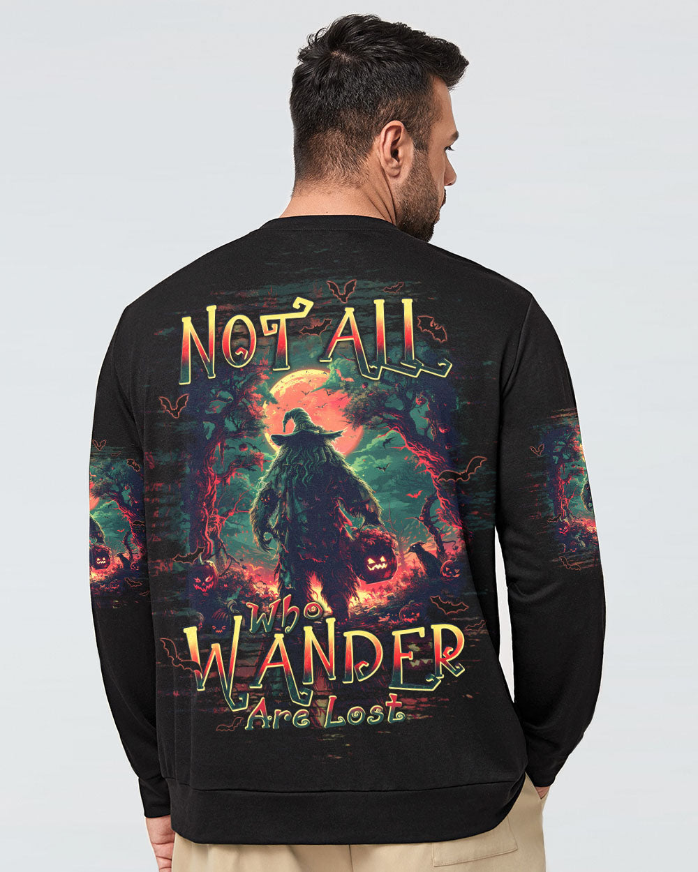 BLISSCORNERS NOT ALL WHO WANDER ARE LOST BIGFOOT HALLOWEEN ALL OVER PRINT