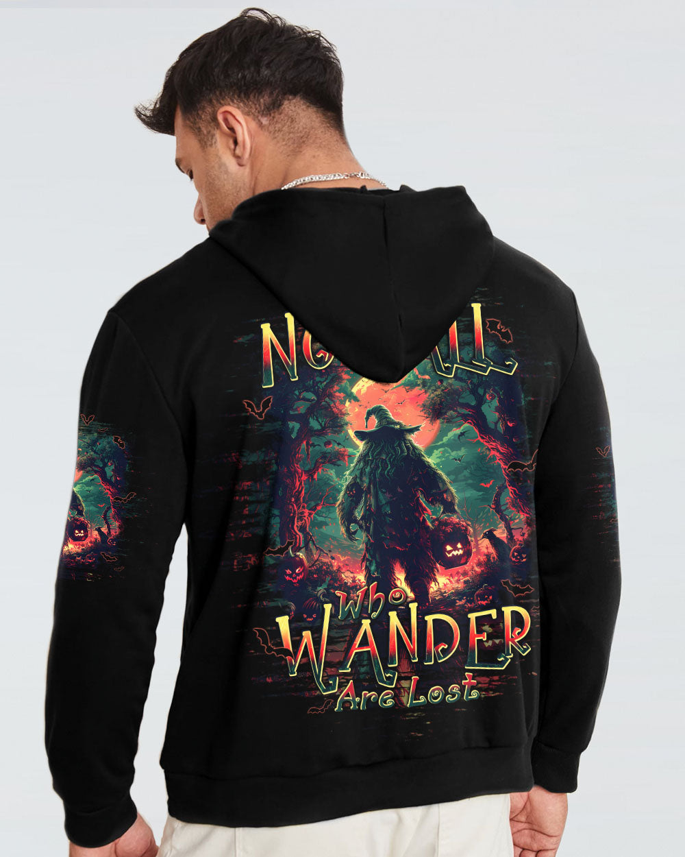 BLISSCORNERS NOT ALL WHO WANDER ARE LOST BIGFOOT HALLOWEEN ALL OVER PRINT