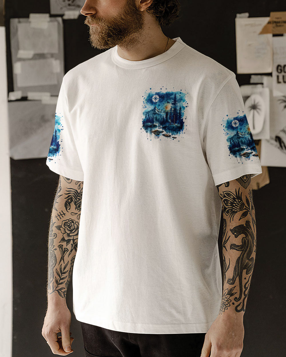 BLISSCORNERS NOT ALL WHO WANDER ARE LOST COMPASS ALL OVER PRINT