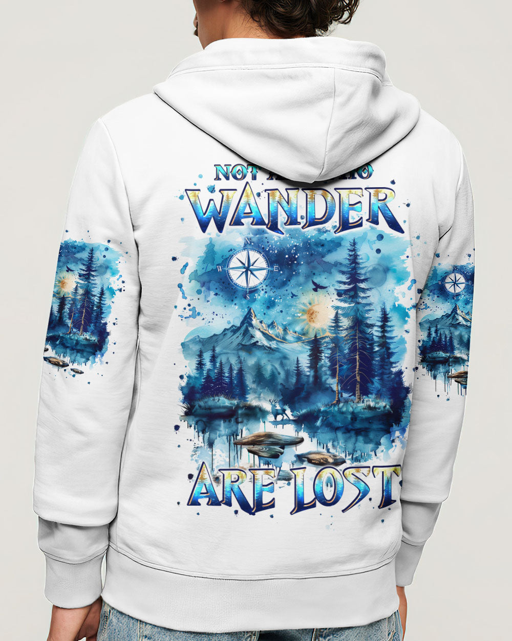 BLISSCORNERS NOT ALL WHO WANDER ARE LOST COMPASS ALL OVER PRINT