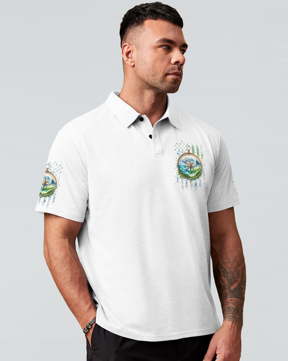 BLISSCORNERS BORN TO EXPLORE DESTINED TO BE WILD COMPASS ALL OVER PRINT