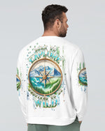 BLISSCORNERS BORN TO EXPLORE DESTINED TO BE WILD COMPASS ALL OVER PRINT