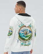 BLISSCORNERS BORN TO EXPLORE DESTINED TO BE WILD COMPASS ALL OVER PRINT