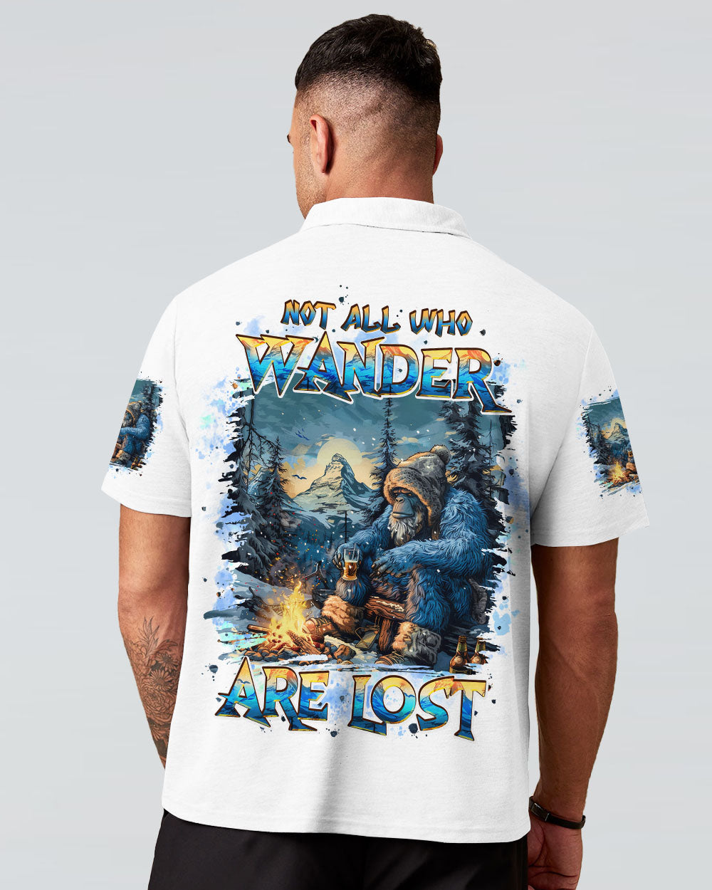 BLISSCORNERS NOT ALL WHO WANDER ARE LOST BIGFOOT ALL OVER PRINT
