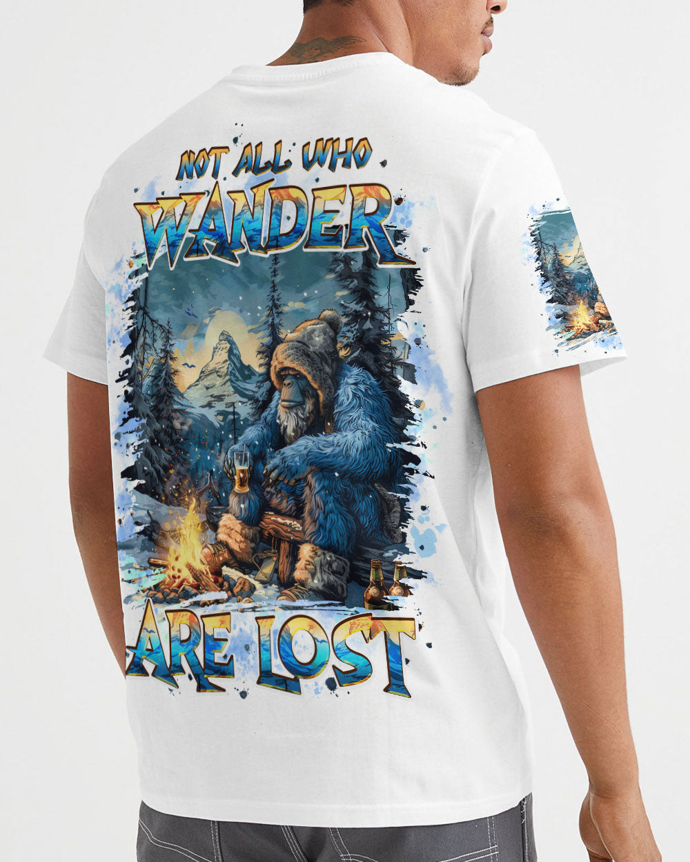 BLISSCORNERS NOT ALL WHO WANDER ARE LOST BIGFOOT ALL OVER PRINT