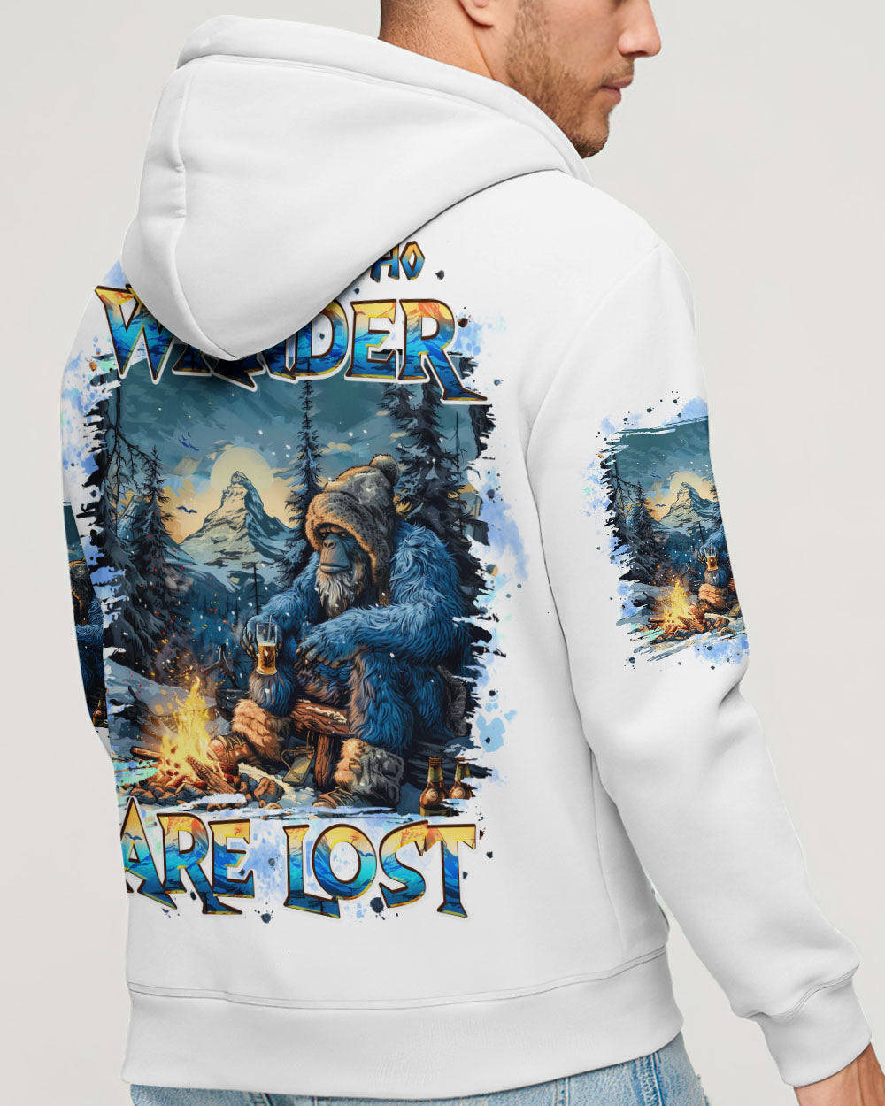 BLISSCORNERS NOT ALL WHO WANDER ARE LOST BIGFOOT ALL OVER PRINT