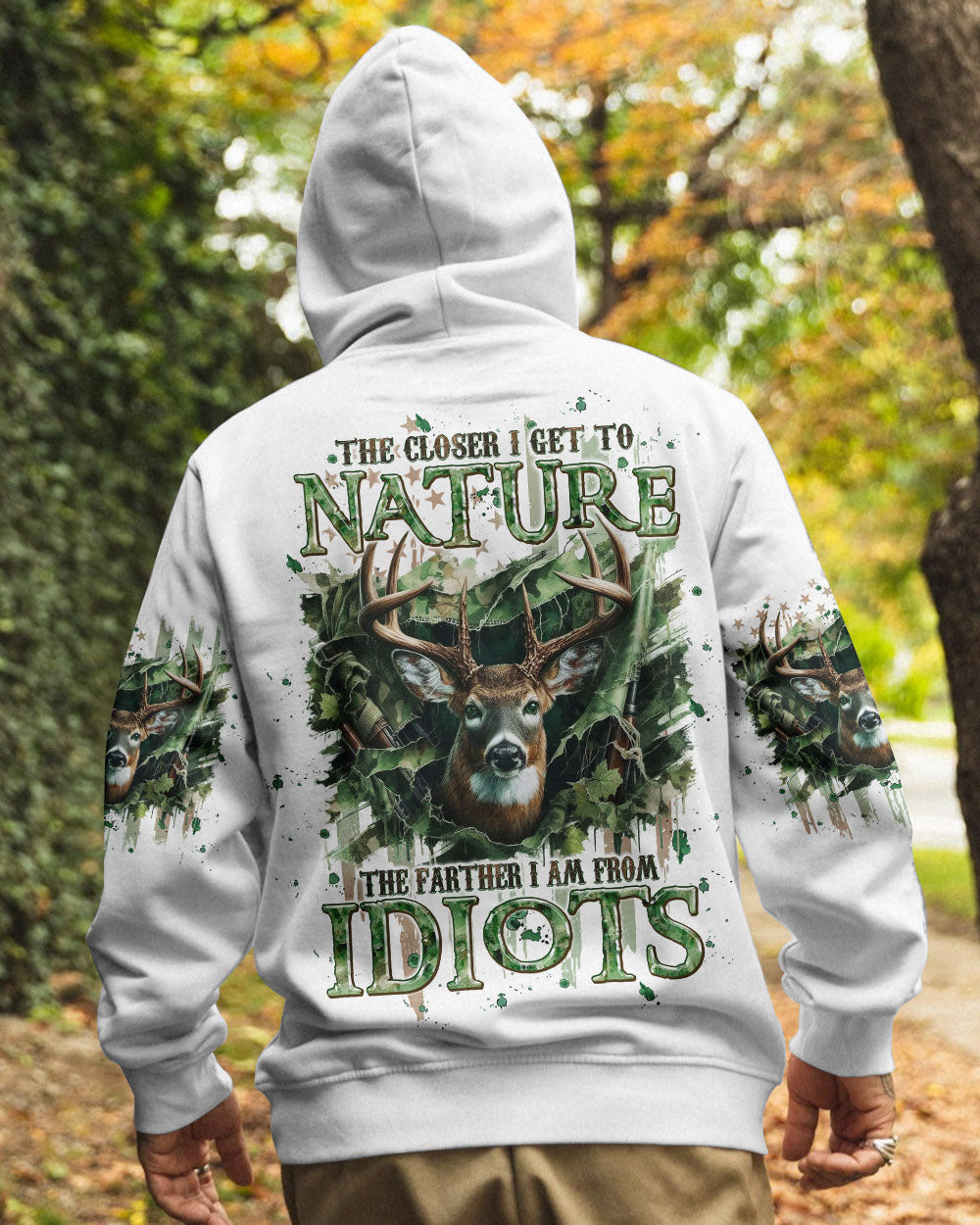 BLISSCORNERS THE CLOSER I GET TO NATURE DEER HUNTING ALL OVER PRINT
