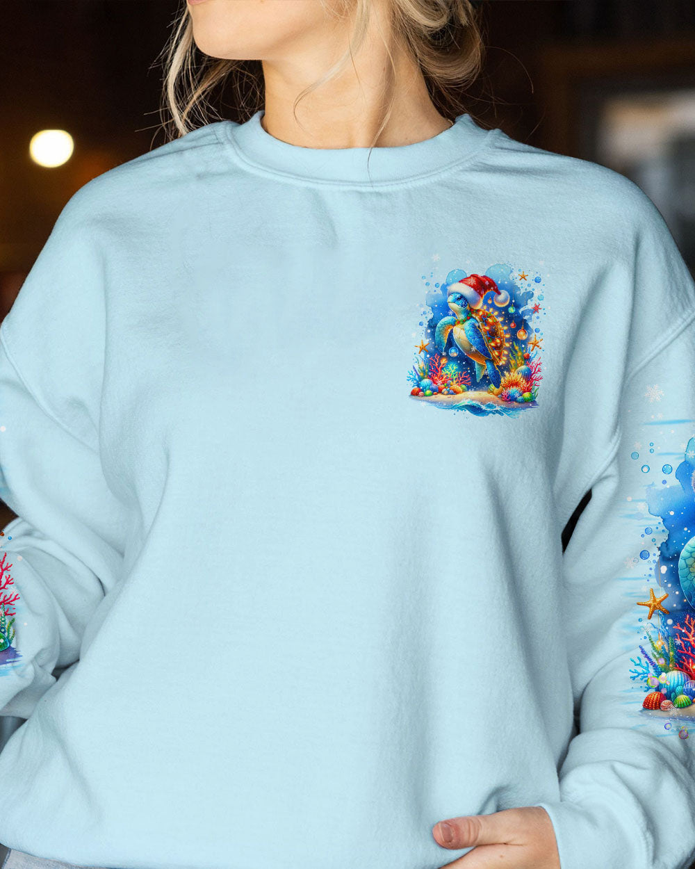 BLISSCORNERS WE WISH YOU A BEACHY CHRISTMAS TURTLE ALL OVER PRINT