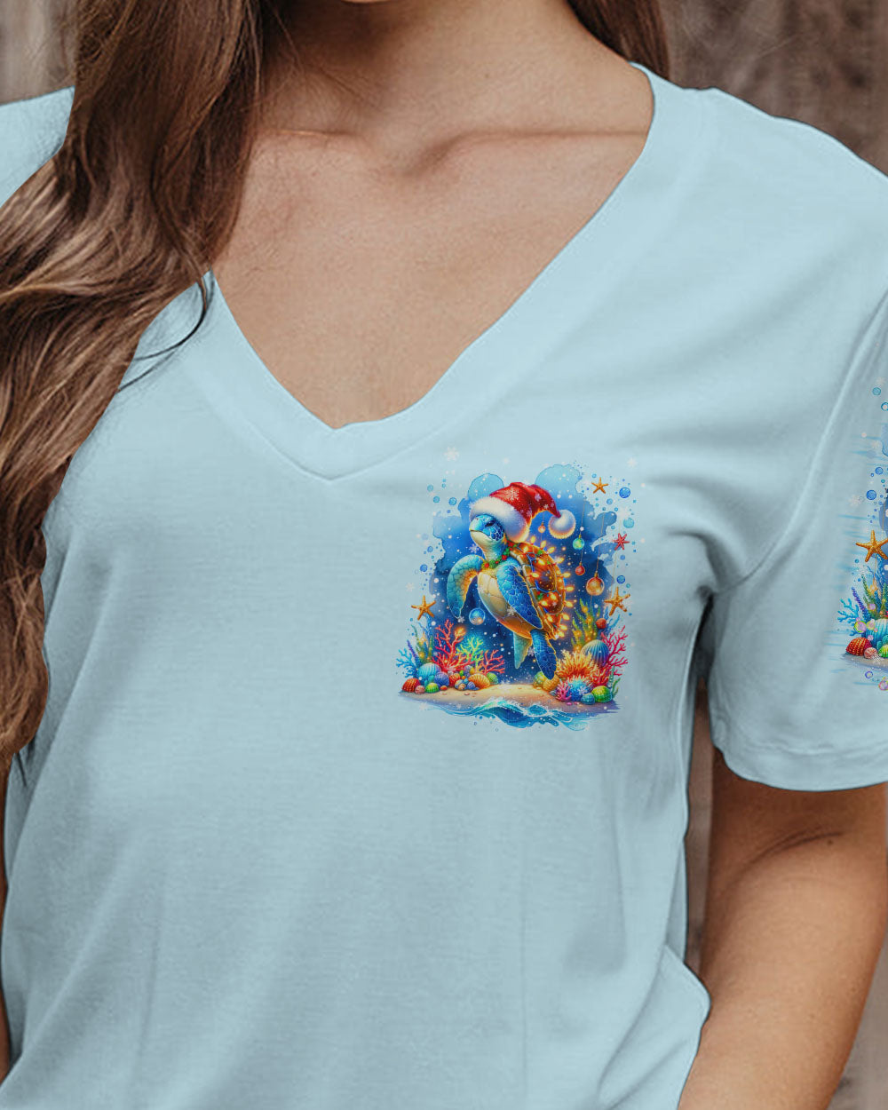 BLISSCORNERS WE WISH YOU A BEACHY CHRISTMAS TURTLE ALL OVER PRINT