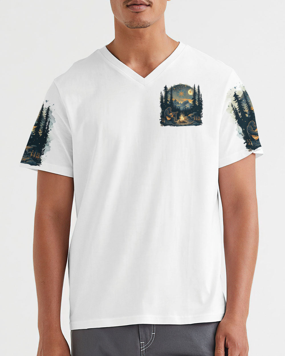 BLISSCORNERS NOT ALL WHO WANDER ARE LOST BIGFOOT COMPASS ALL OVER PRINT
