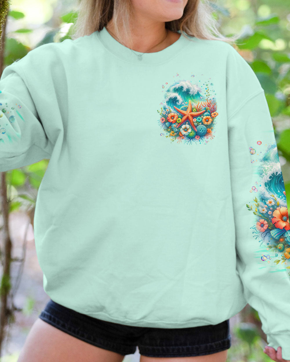 BLISSCORNERS SALTWATER HEALS EVERYTHING STARFISH ALL OVER PRINT