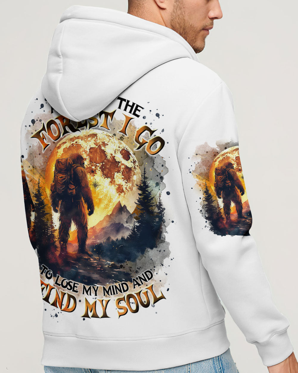 BLISSCORNERS AND INTO THE FOREST I GO BIGFOOT ALL OVER PRINT