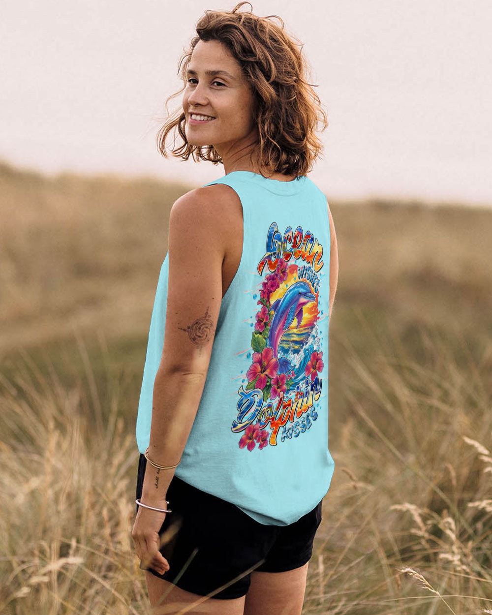 BLISSCORNERS OCEAN WISHES DOLPHIN KISSES ALL OVER PRINT