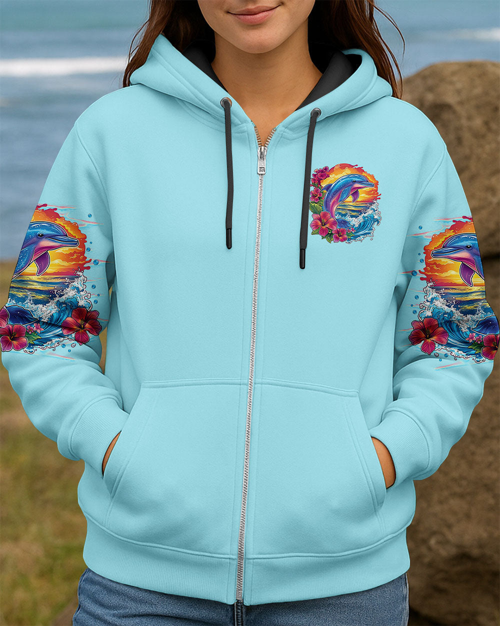 BLISSCORNERS OCEAN WISHES DOLPHIN KISSES ALL OVER PRINT