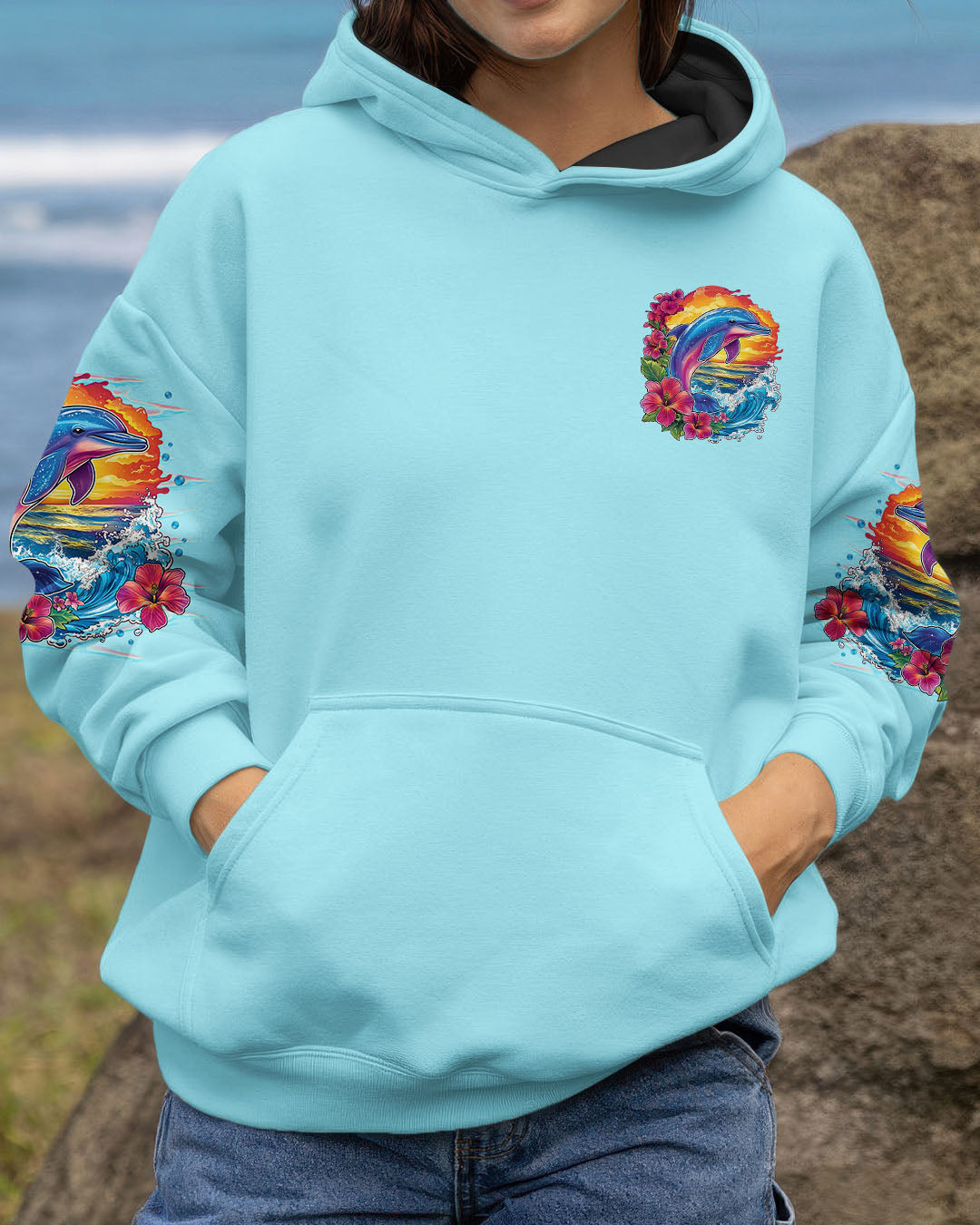 BLISSCORNERS OCEAN WISHES DOLPHIN KISSES ALL OVER PRINT