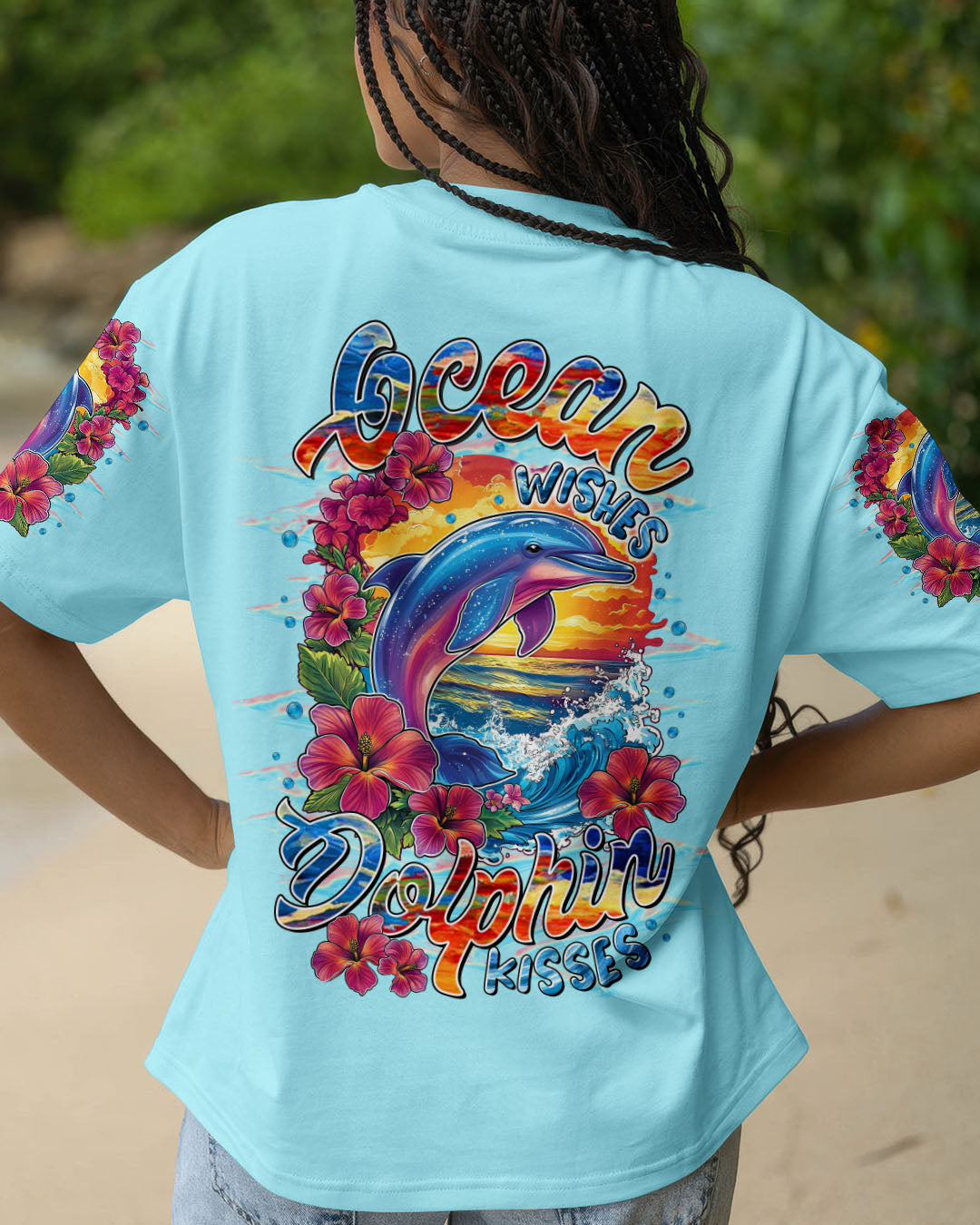 BLISSCORNERS OCEAN WISHES DOLPHIN KISSES ALL OVER PRINT
