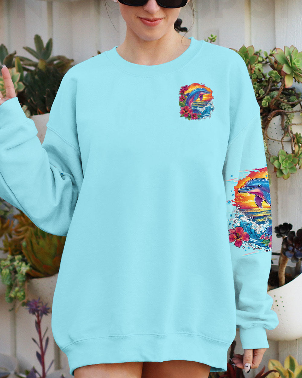 BLISSCORNERS OCEAN WISHES DOLPHIN KISSES ALL OVER PRINT