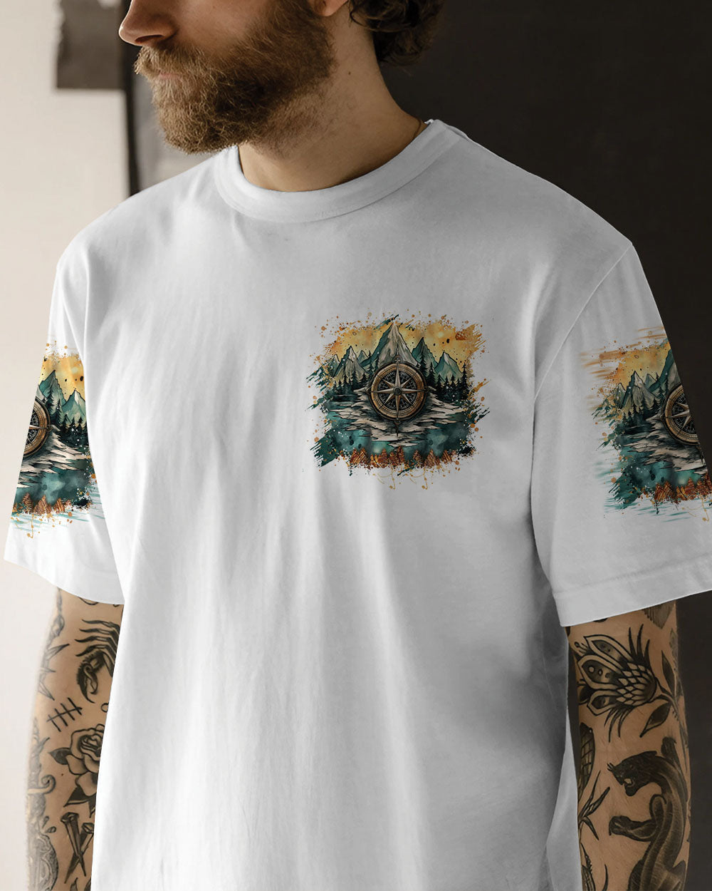 BLISSCORNERS NOT ALL WHO WANDER ARE LOST COMPASS ALL OVER PRINT