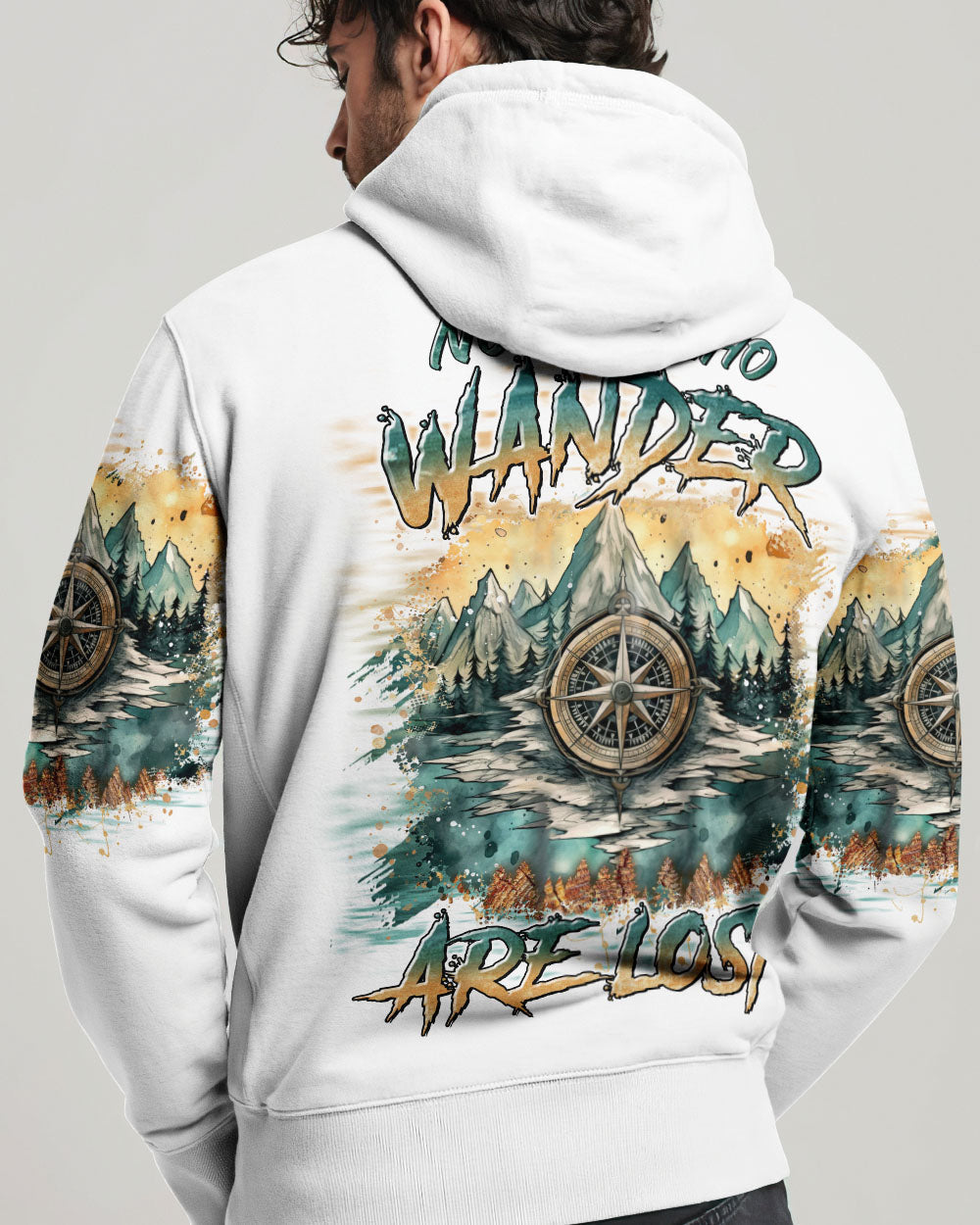 BLISSCORNERS NOT ALL WHO WANDER ARE LOST COMPASS ALL OVER PRINT