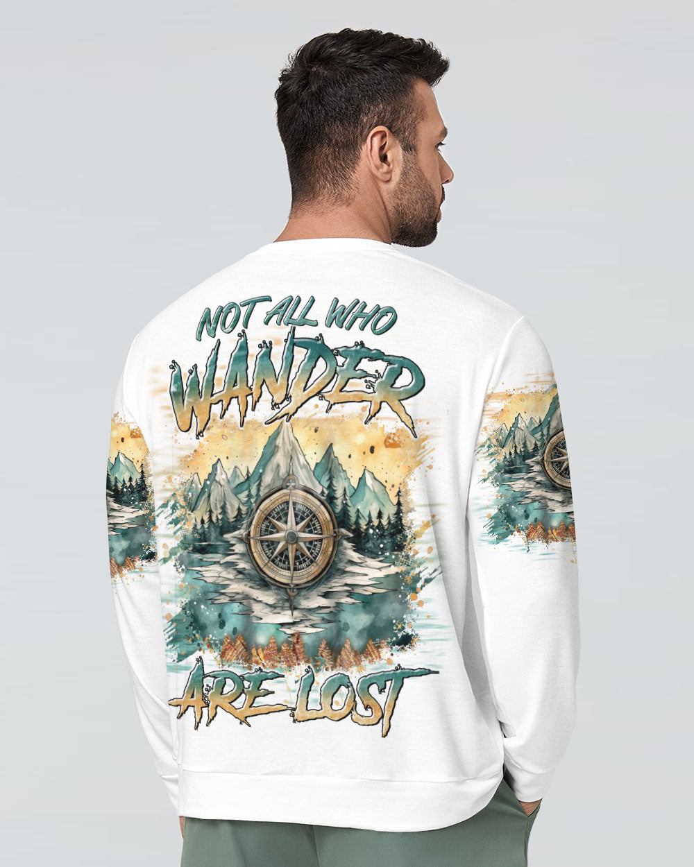 BLISSCORNERS NOT ALL WHO WANDER ARE LOST COMPASS ALL OVER PRINT