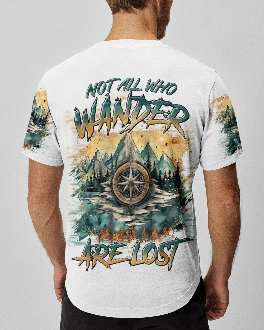 BLISSCORNERS NOT ALL WHO WANDER ARE LOST COMPASS ALL OVER PRINT